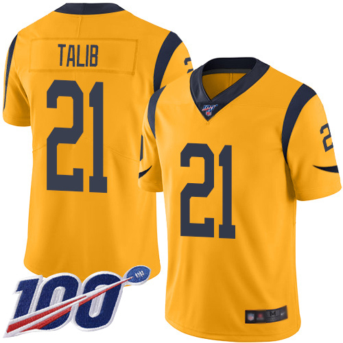 Los Angeles Rams Limited Gold Men Aqib Talib Jersey NFL Football 21 100th Season Rush Vapor Untouchable